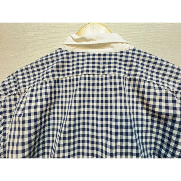 J.Crew Men's Button Down Slim Shirt Long Sleeve Size XL Blue White Gingham Check - Picture 10 of 11